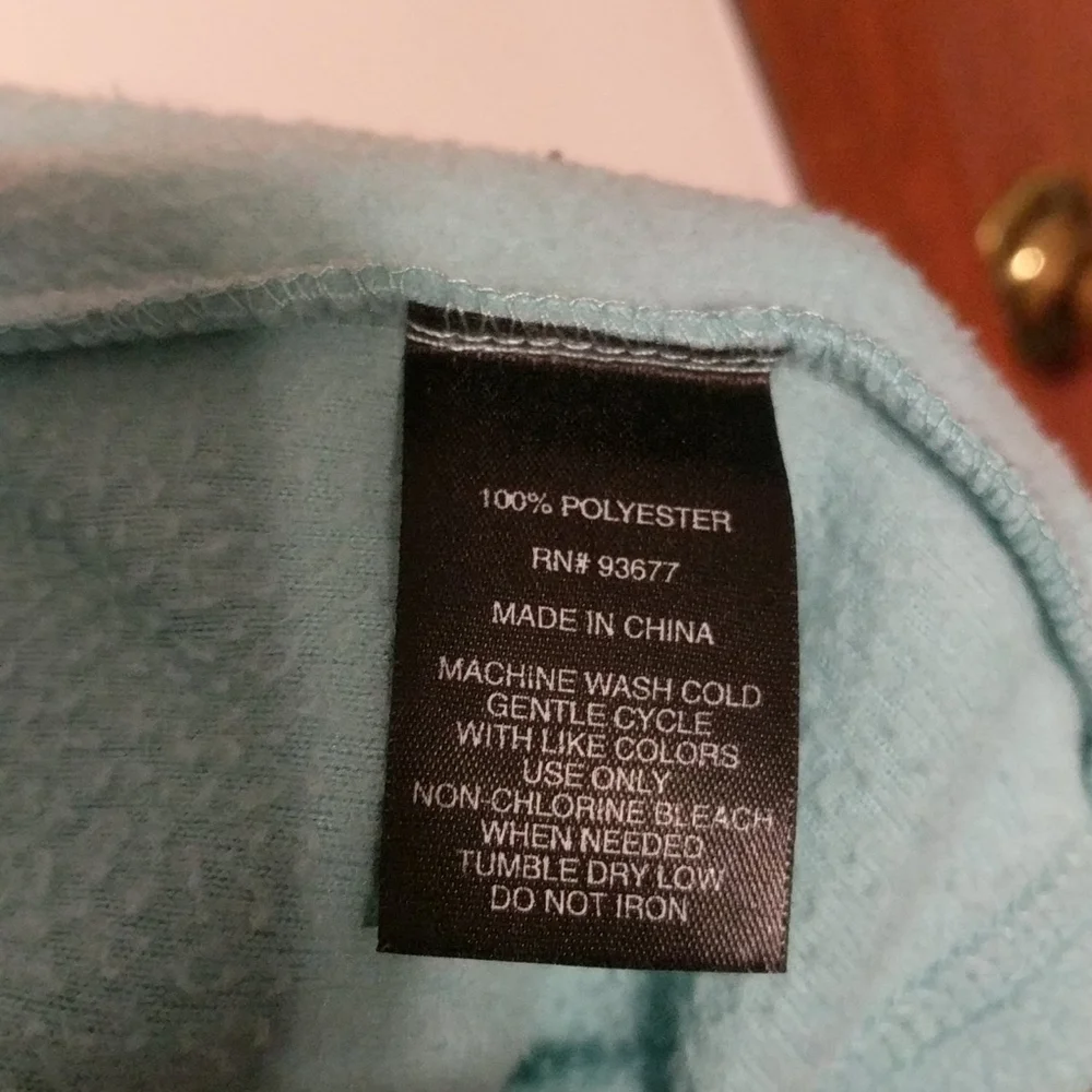 JC Penney 𝅺Fleece Zip Vest - Aqua Blue - size Large